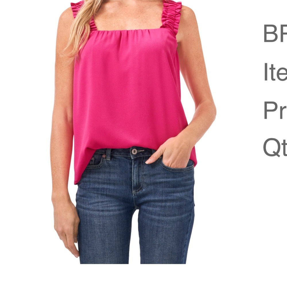CeCe Fuchsia Ruffled Blouse